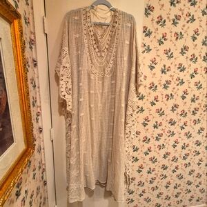 Soft Surroundings Cream Lace Maxi Dress